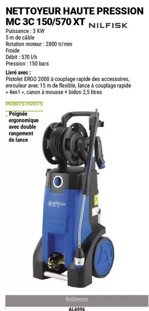 Nilfisk - Nettoyeur Haute Pression Mc 3c 150/570 Xt offre sur Zolpan