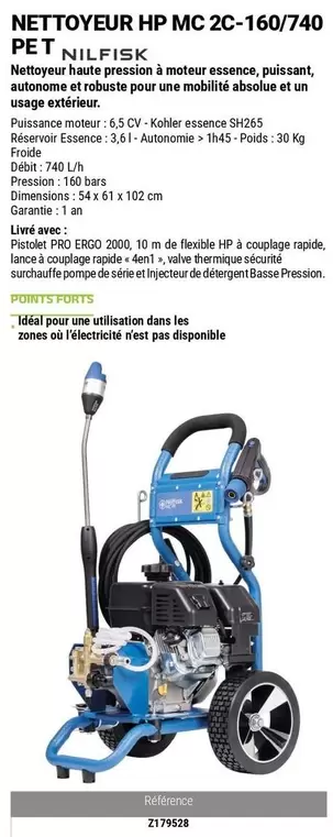 Nilfisk - Nettoyeur HP MC 2C-160/740 PET  offre sur Zolpan