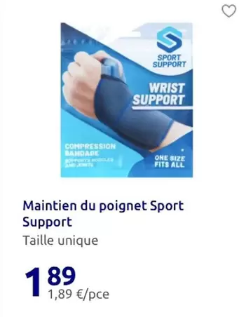 Maintien Du Poignet Sport offre à 1,89€ sur Action