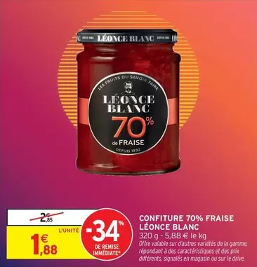 Léonce Blanc - Confiture 70% Fraise offre à 1,88€ sur Intermarché Contact