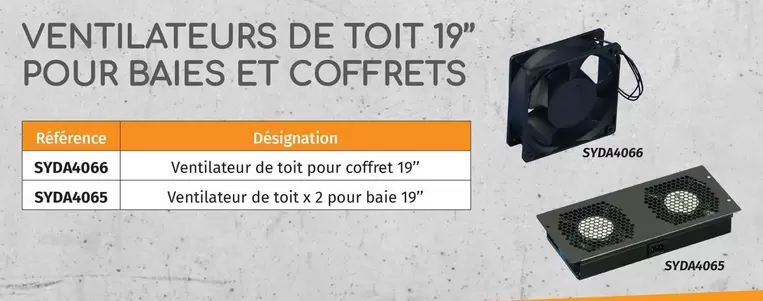 Ventilateurs De Toit 19" Pour Baies Et Coffrets offre sur Yesss Electrique