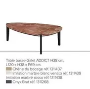 Table Basse Galet Addict H38 Cm offre sur Gautier