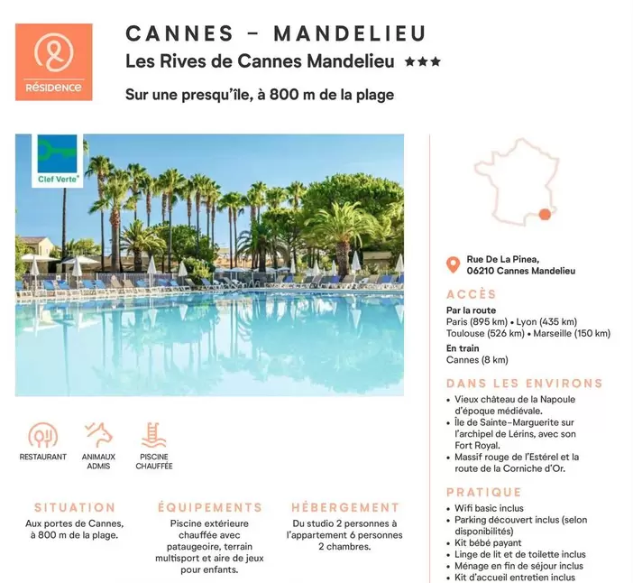 Cannes-Mandelieu, Les Rives De Cannes Mandelieu*** offre à 483€ sur Pierre & Vacances