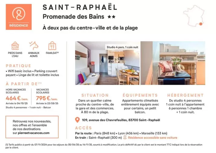 Promenade Des Bains offre à 464€ sur Pierre & Vacances