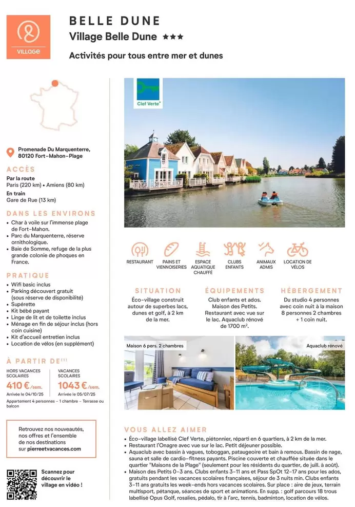 Village Belle Dune *** offre à 1043€ sur Pierre & Vacances