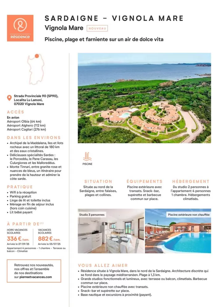 Vignola Mare offre à 336€ sur Pierre & Vacances