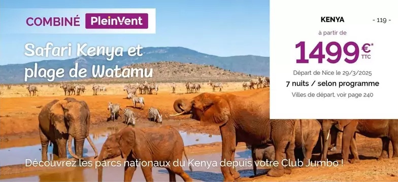 Safari Kenya Et Plage De Watam offre à 1499€ sur Fram