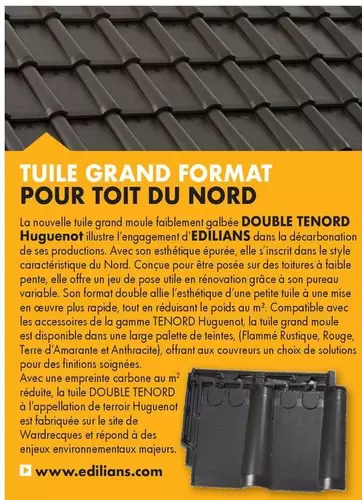 Tuile Grand Format Pour Toit Du Nord offre sur Gedimat