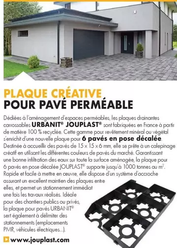 Plaque Creative Pour Pavé Permèable offre sur Gedimat