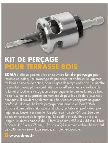 Kit De Percage Pour Terrasse Bois offre sur Gedimat