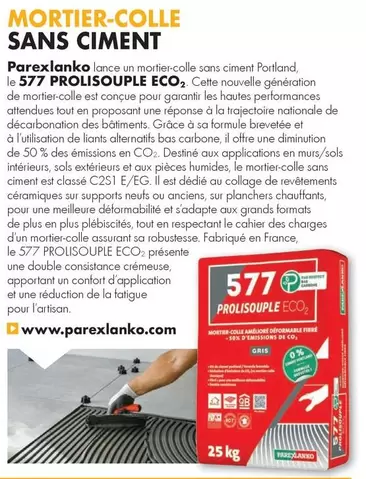 Parexlanko - Mortier-Colle Sans Ciment offre sur Gedimat