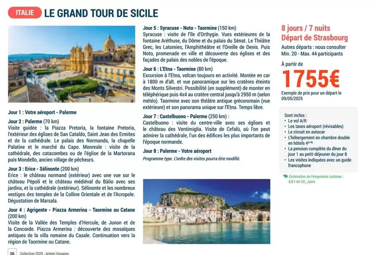 Italie Le Grand Tour De Sicile offre à 1755€ sur Prêt à partir