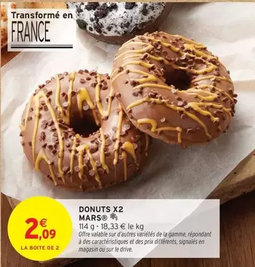 Donuts X2 Mars offre à 2,09€ sur Intermarché Hyper