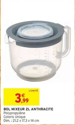 Dim - Bol Mixeur 2l Anthracite offre à 3,99€ sur Intermarché Hyper