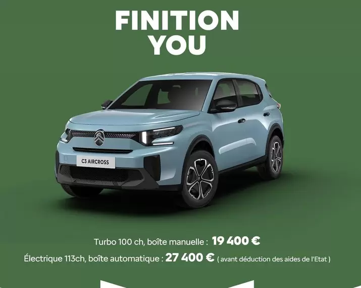 Citroën - Finition You C3 Aircross  offre à 19400€ sur Citroën