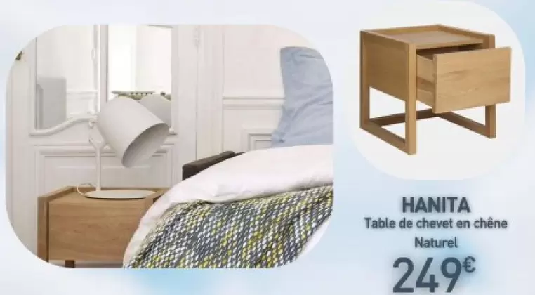 Hanita Table De Chevet En Chêne Naturel offre à 249€ sur Habitat