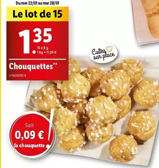 Chouquettes offre à 1,35€ sur Lidl