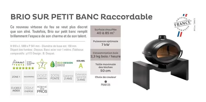 Brio Sur Petit Banc Raccordable offre sur Invicta