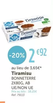 Bonneterre - Tiramisu offre à 2,92€ sur L'Eau Vive