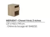 Mervent Chevet 1 Tiroir, 2 Niches offre sur Gautier