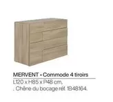 Mervent Commode 4 Tiroirs offre sur Gautier