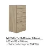 Mervent Chiffonnier 6 Tiroirs  offre sur Gautier