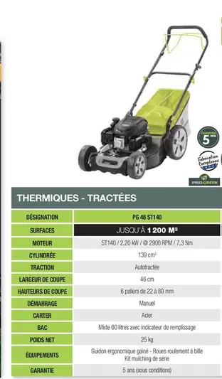 Pro Green - Thermiques Tractees PG 48 ST140 offre sur Point Vert