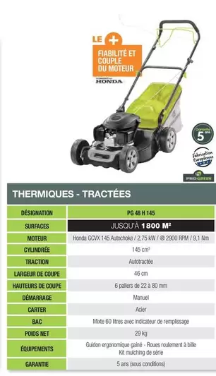 Pro Green - Thermiques Tractees PG 48 H 145  offre sur Point Vert