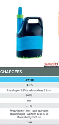 Spido - Pompes D'évacuation Eaux Claires Et Eaux Chargés CDW 800 offre sur Point Vert