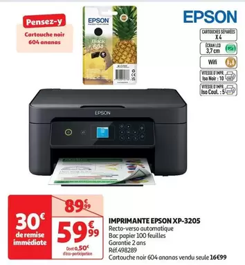 Epson - Imprimante Xp-3205 offre à 59,99€ sur Auchan Hypermarché