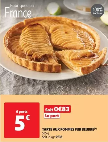 Tarte Aux Pommes Pur Beurre offre à 0,83€ sur Auchan Supermarché