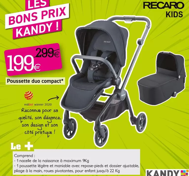 Recaro - Poussette Duo Compact offre à 199€ sur KANDY