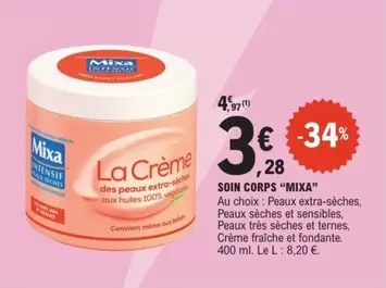 Mixa - Soin Corps offre à 3,28€ sur E.Leclerc