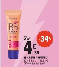 Rimmel - BB CRÉME offre à 4,36€ sur E.Leclerc