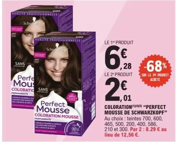 Schwarzkopf - Coloration Mousse De SCHWARZKOOP offre à 6,28€ sur E.Leclerc