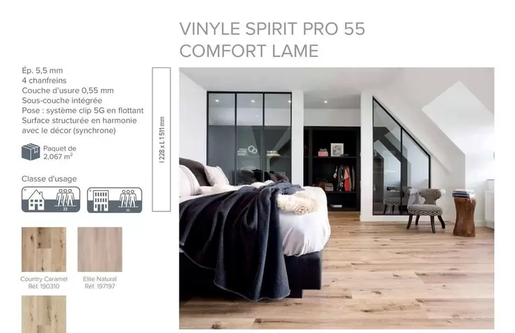 Vinyle Spirit Pro 55 Comfort Lame offre sur Quéguiner