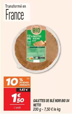 Netto - Galettes De Blé Noir Bio X4 offre à 1,5€ sur Netto