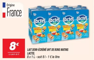 Lactel - Lait Demi-écrémé Uht De Bons Matins offre à 8€ sur Netto