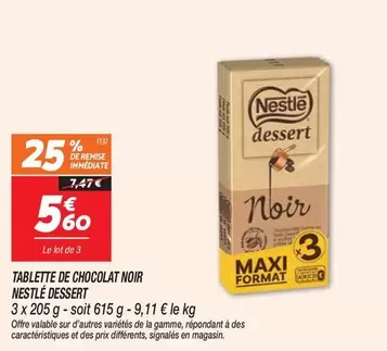 Nestlé - Tablette De Chocolat Noir offre à 5,6€ sur Netto