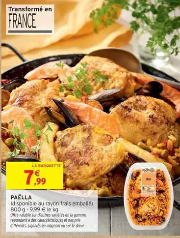 Paëlla offre à 7,99€ sur Intermarché Express