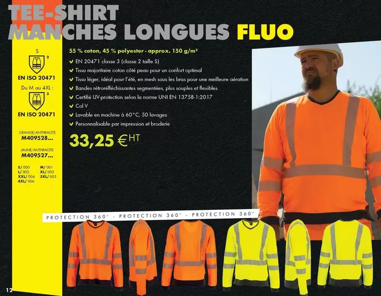 Tee-Shirt Man Ches Longues Fluo offre à 33,25€ sur Würth