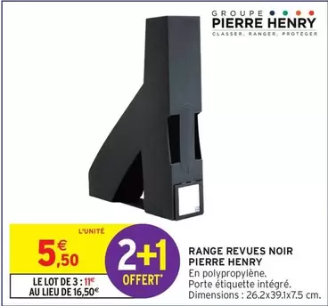 Pierre Henry - Range Revues Noir offre à 5,5€ sur Intermarché Hyper