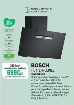 Bosch - Hotte Inclinée DWK87FN60 offre à 699,99€ sur Extra