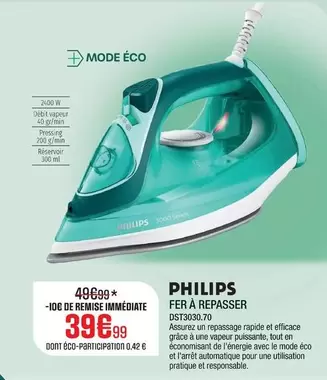 Philips - Fer À Repasser DST3030.70 offre à 39,99€ sur Extra