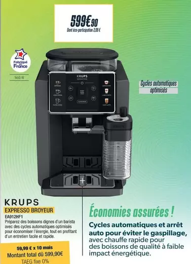 Krups - Expresso Broyeur offre à 599,9€ sur Proxi Confort