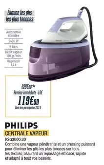 Philips - Centrale Vapeur PSG3000.30 offre à 119,9€ sur Proxi Confort