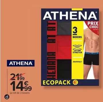 Athena - Boxers Homme offre à 14,99€ sur Carrefour Market