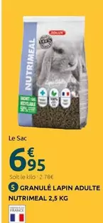 Granulé Lapin Adulte Nutrimeal offre à 6,95€ sur Mr Bricolage