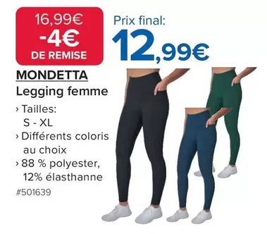 Mondetta - Legging Femme offre à 12,99€ sur Costco