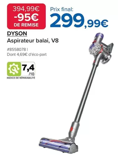 Dyson - Aspirateur Balai, V8 offre à 299,99€ sur Costco